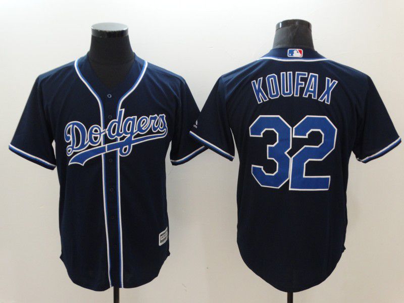 Men Los Angeles Dodgers #32 Koufax Black Game MLB Jerseys